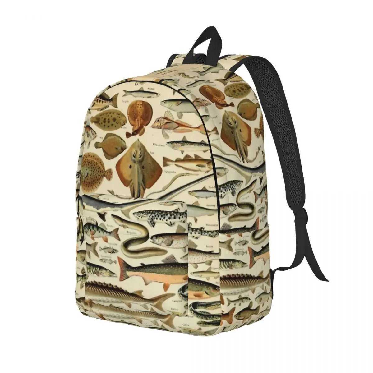 Fish Chart Fisherman Fi Backpack Outdoor High School Business Fishing Marine Daypack for Men Women College Shoulder BagXJ241026
