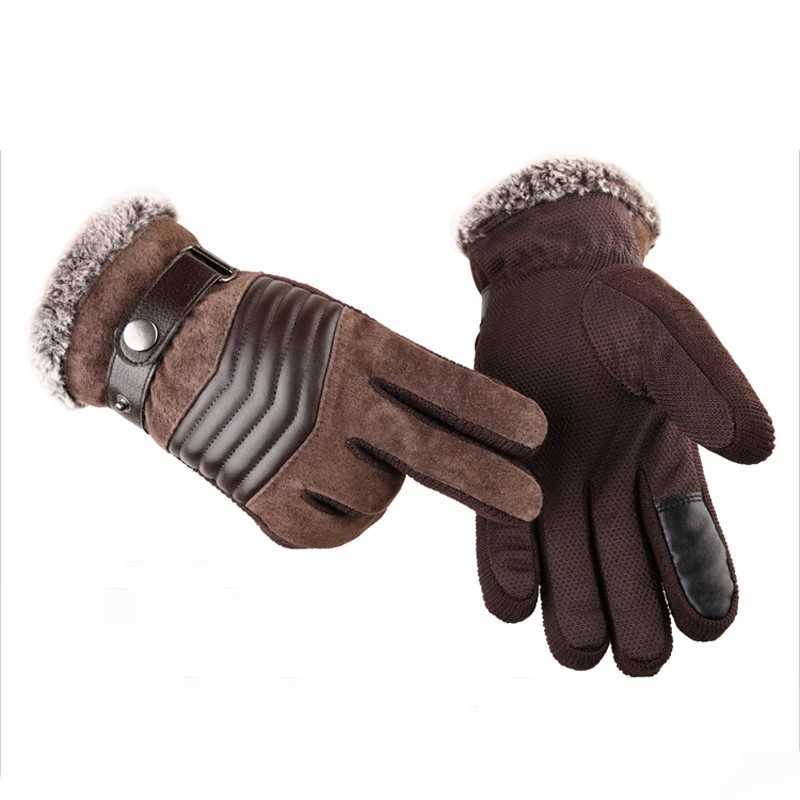 Mens Thick Paddle Gs Polyester Thick Warmth Gs Brown Driving Skiing Winter Russia Winter W241026