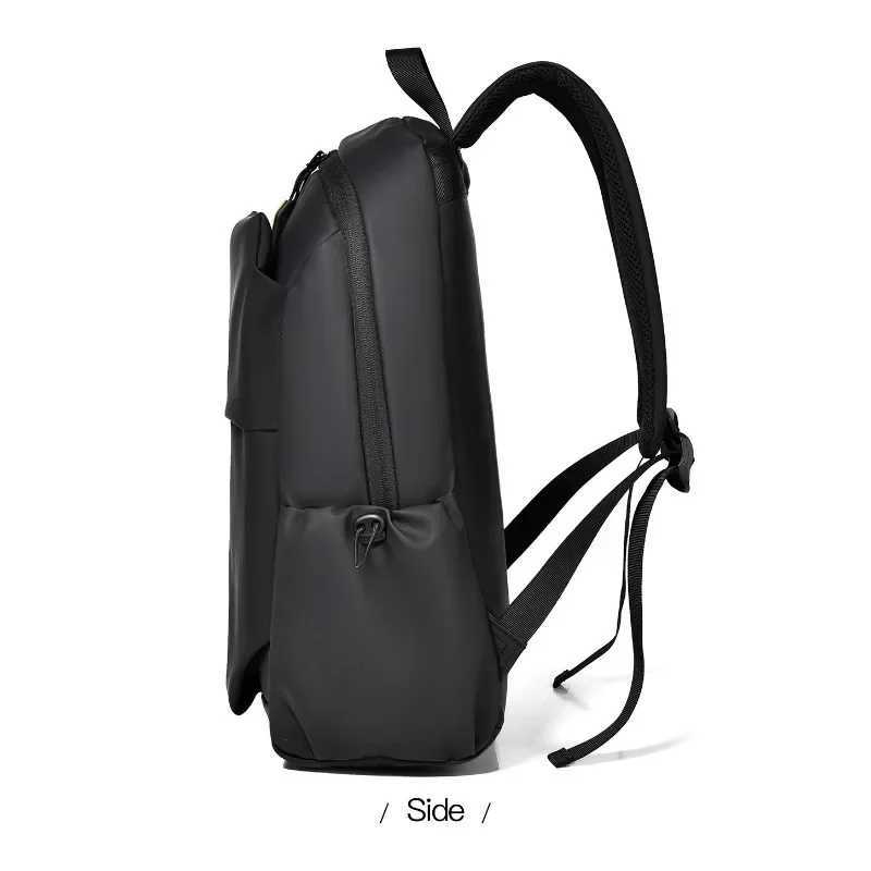 New Leather Film Backpack Mens Water-repellent Commuter Backpack Large-capacity Student SchoolbagXJ241026