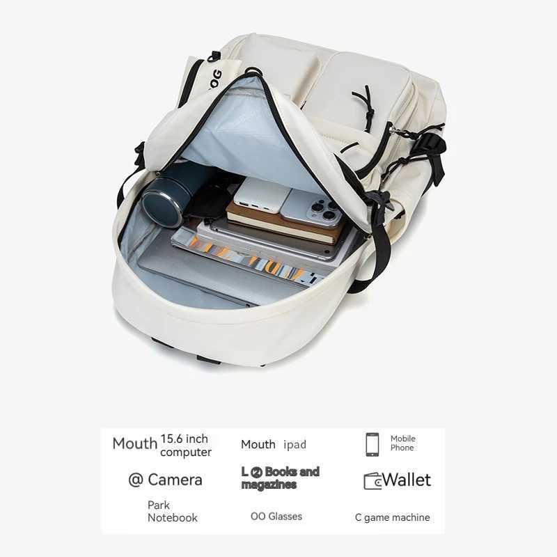 A Load Of Multi-pocket Men and Women Universal Nylon Large-capacity Leisure Simple Schoolbag Insert Buckle Computer BackpackXJ241026