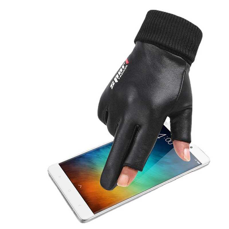 Mens Gs Bicycle Winter Two Half Finger Velvet Warm and Anti slip Mens Waterproof Sports Touch Screen Hiking Fishing Gs W241026