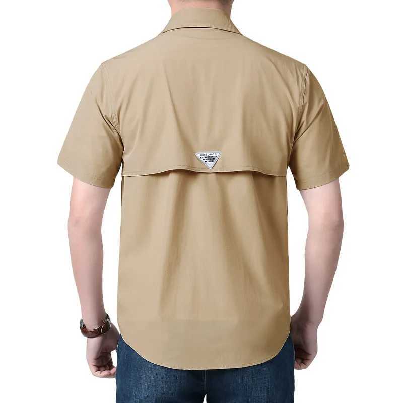 Summer Short Sleeve Shirt Mens Tactical Shirt Top Outdoor Breathable Quick Drying Leisure Camping Hiking Fishing Work Shirt W241026