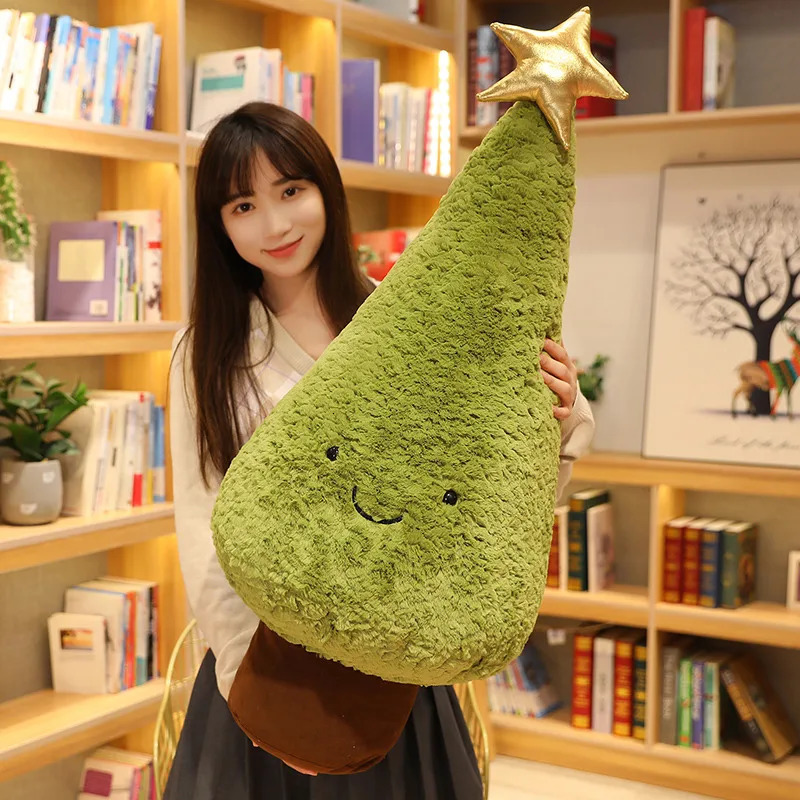 1Pc 29-90CM Simulated Christmas Tree Plush Toy Cute Evergreen Plush Pillow Doll Tree Filling Christmas Dress Up 241024