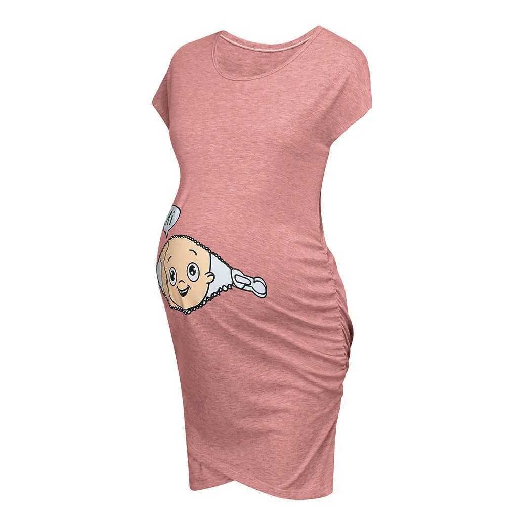 Cute maternity dress loose casual womens dress cartoon print Nusring maternity dress womens maternity dress comfortable vest W241026