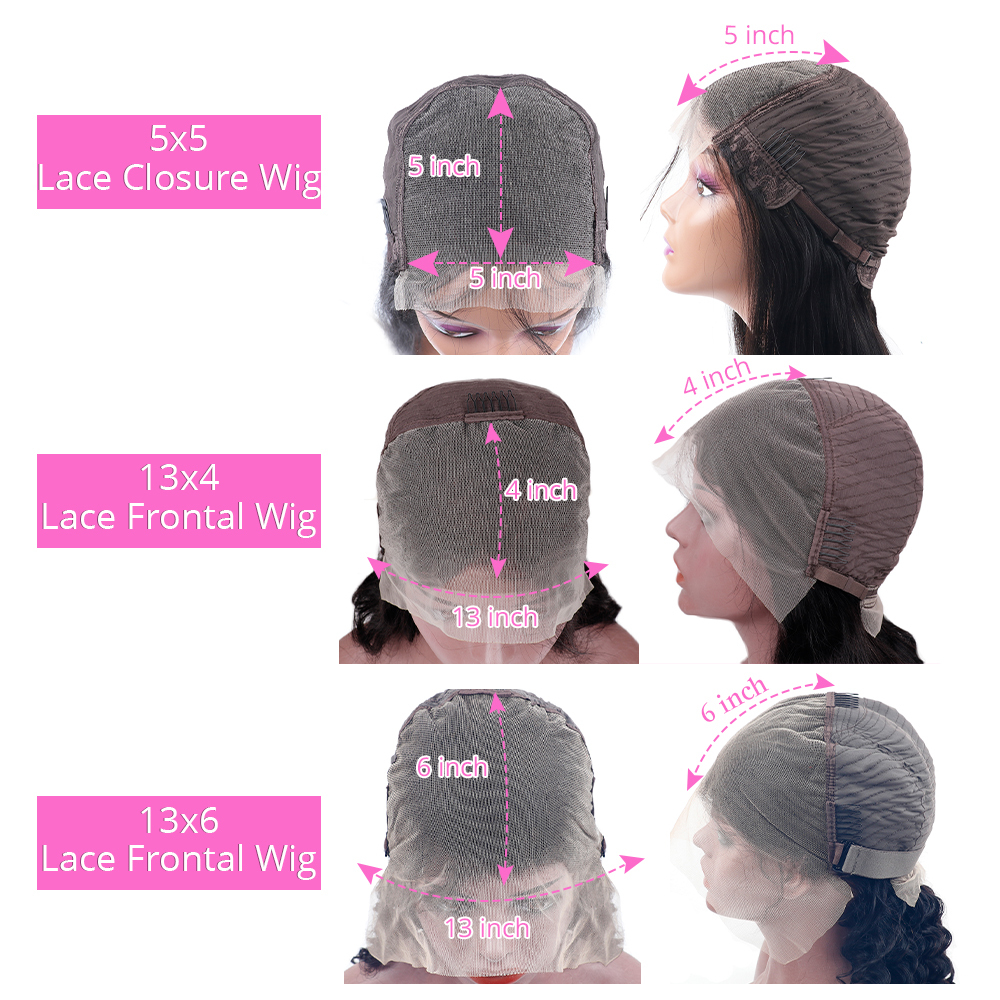 200Density 12A Deep Wave 13x4 Short Lace Front Bob Human Hair Wigs HD Transparent 200% Curly Frontal Wig For Women