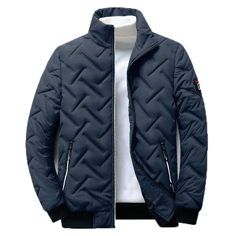 Mens Jacket Coats Autumn Winter Casual Solid Lightweight Parkas Long Sleeve Zipper Padded Men Parka Comfort Warm Jackets 241025