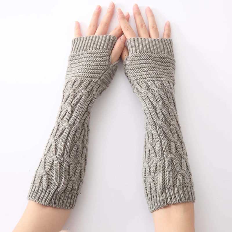 Womens Knitted Long Hands Gs Warm Embroidery Winter Gs Fingers Gs Womens Guantes Inviero Mujer Luvas W241026
