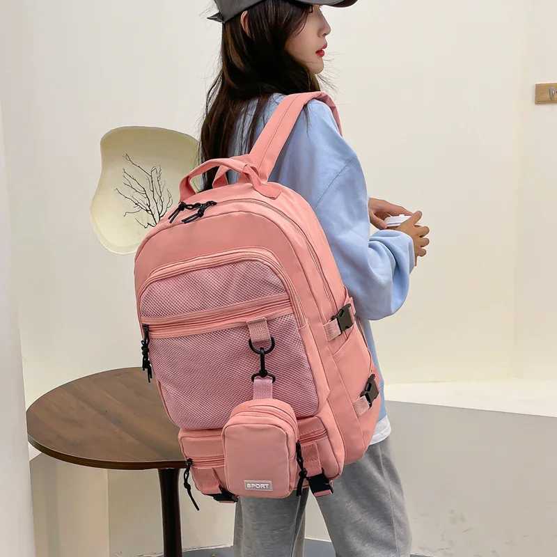 Hot Selling Solid Color Multi Kinetic Oxford Womens Backpack 2024 New Business Travel Sports High-capacity Mens BackpackXJ241026