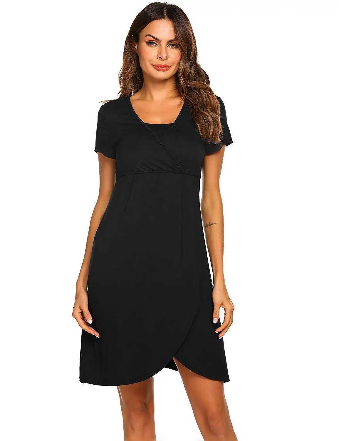 Pregnant womens short sleeved dresses nursing clothes maternity care clothes pregnant womens pajamas W241026