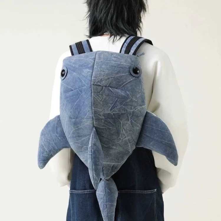 Backpack shark bag large capacity funny backpack unisex street trendy backpackXJ241026