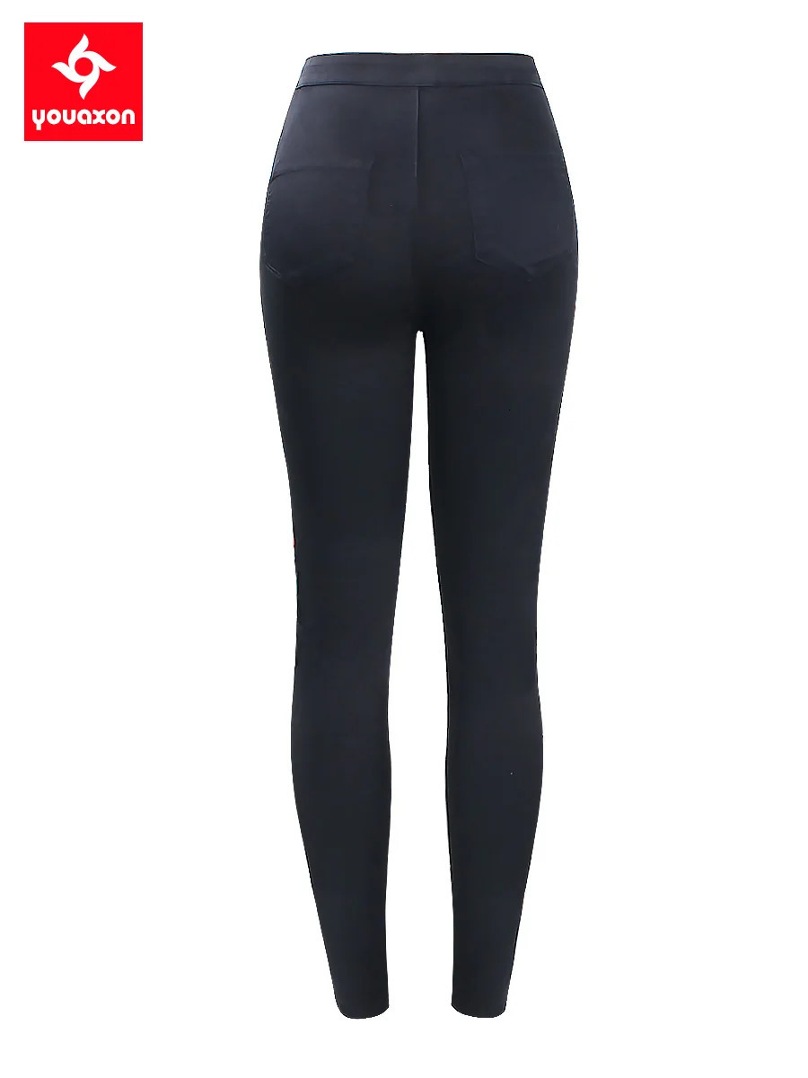 2102 Youaxon Black Embroidery Ripped Knees Jeans Women's High Waist Stretchy Denim Pants Skinny Pencil Woman 241025