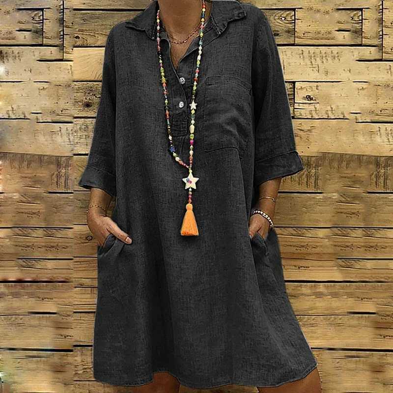 Pregnant dress cotton summer dress solid button short sleeved pregnant dress casual pregnant vest W241026