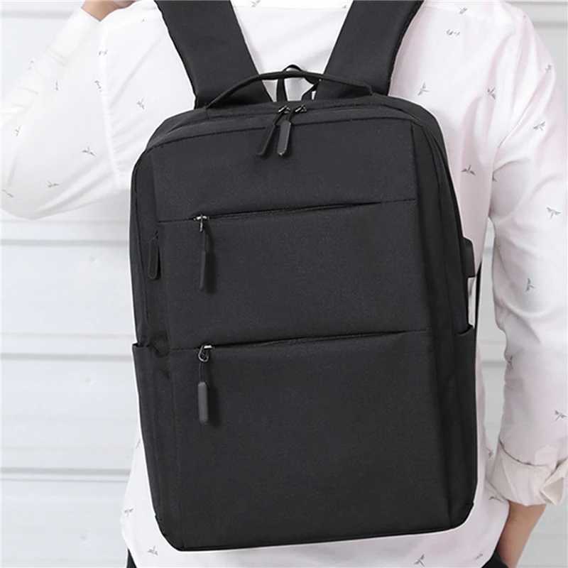 Laptop Backpack Men Pack Office Work Women Bagpack Business Anti Theft Unisex Black Thin Light Backpacking USB External ChargeXJ241026