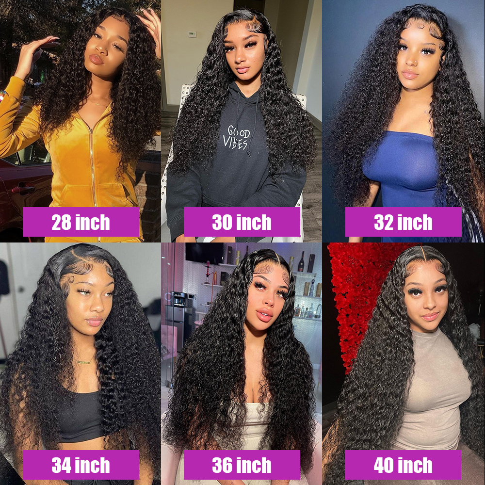 30 40 Inch Deep Wave 13x4 13x6 HD Frontal Wigs Water Curly Human Hair Lace Front Wig For Women 250%