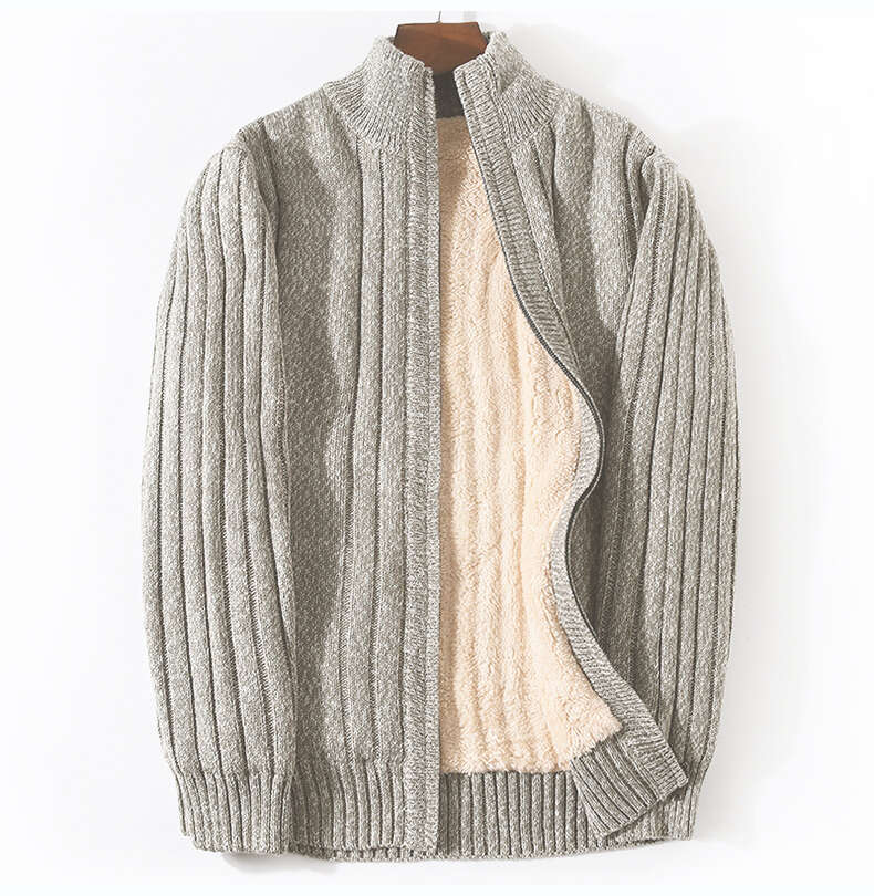 Winter Sweater Coat Male Lamb Cashmere Knitted Cotton Polyester Thicken Warm Cardigan Men 2024 Clothing Plus Size M-6Xl 7Xl