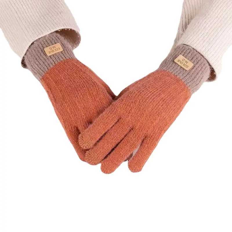 Cashmere knitted touch screen for womens autumn and winter warmth mens outdoor antifreeze and thickened wool W241026