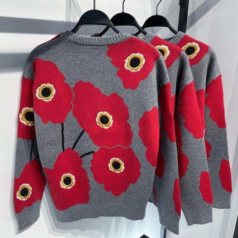 Autumn And Winter Fashionable Mens Wer Embroidered Round Neck Pullover Classic Knitted Sweater Men Clothes