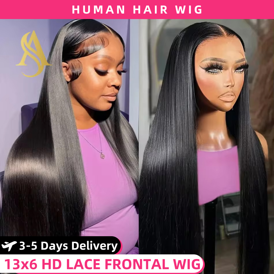 Alisa 250 Density Bone Straight Front Human Hair Frontal Wig 360 Lace For Black Women