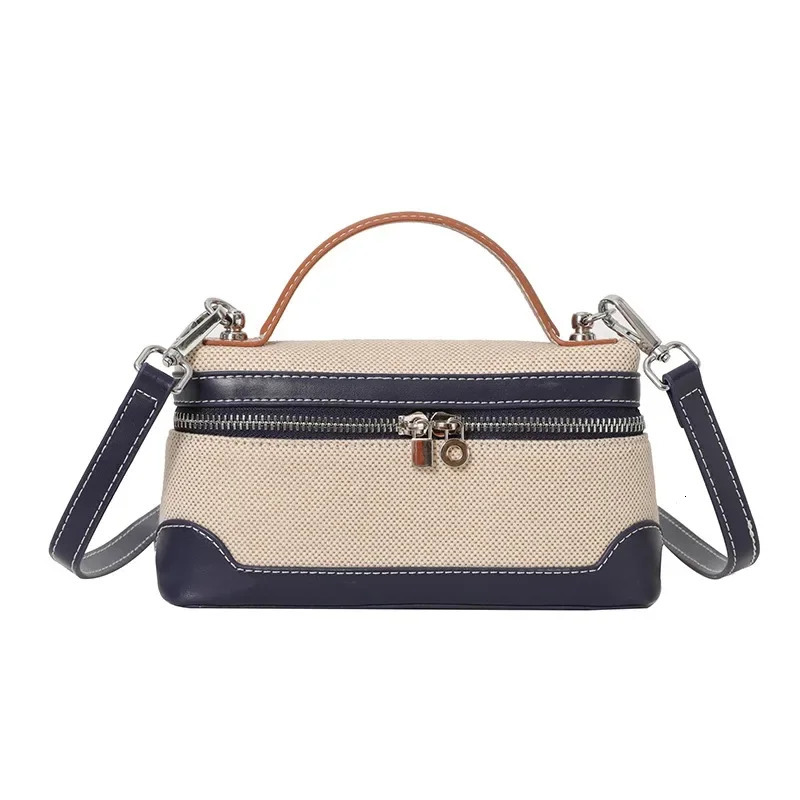 Lightweight zipper PU canvas patchwork shoulder bag selling trend womens bag high-quality fashion makeup bag 241025