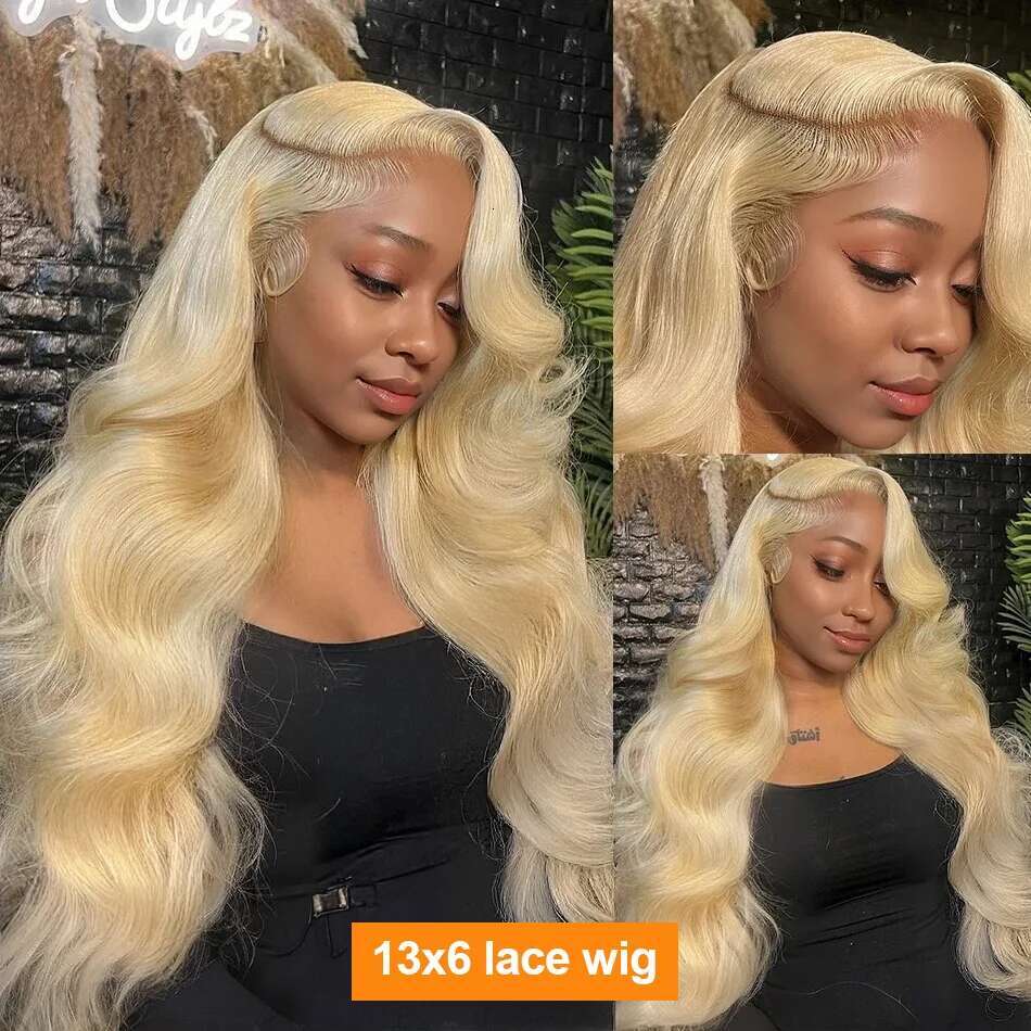 613 Hd Frontal 13X6 Body Wave Human Hair 30 Inch Honey Blonde Color Wig Brazilian 13X4 Lace Front Wigs For Women
