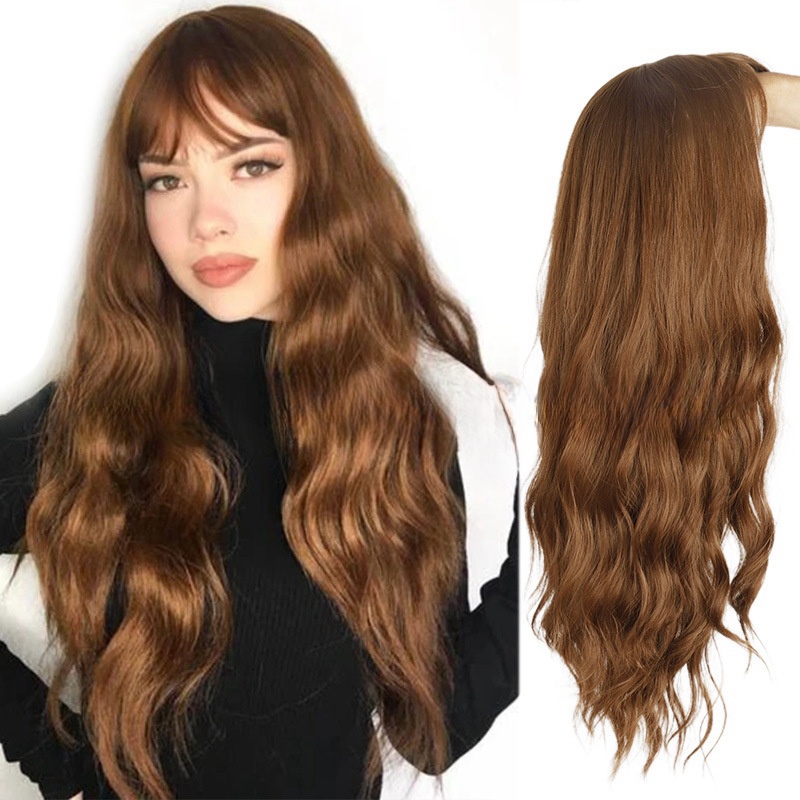 Hot selling wigs for women long curly hair corn perm synthetic fiber wigs human hair