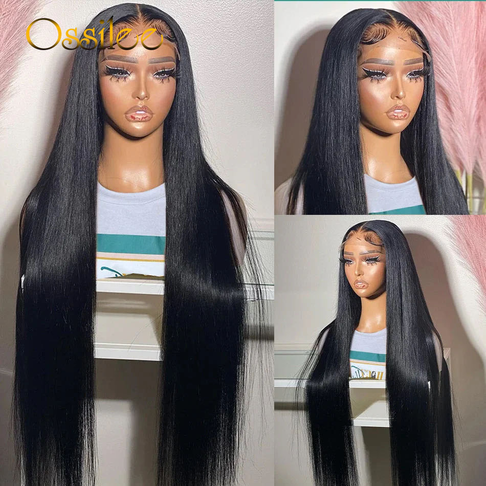5x5 HD Straight Glueless Human Brazilian 6x6 Lace Closure Pre Plucked Ossilee Hair Wig