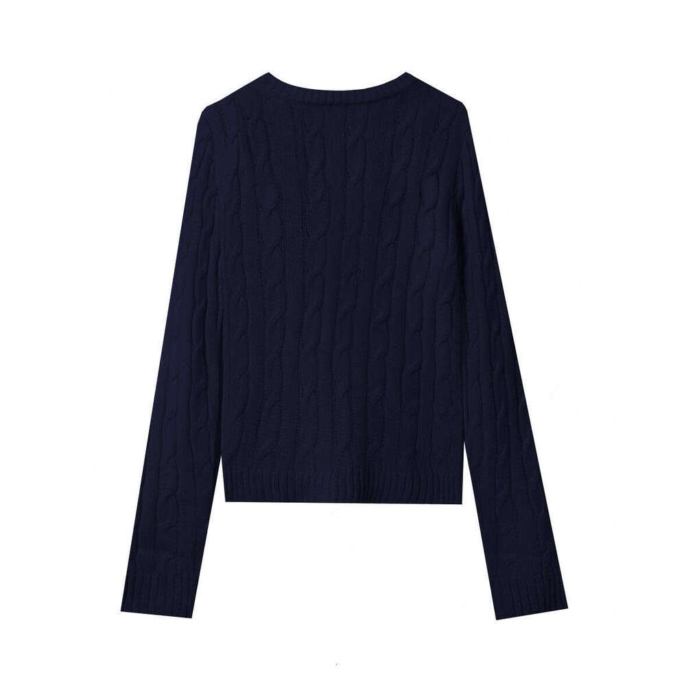 High Quality V-Neck Fried Dough Twists Knitwear For Women, Embroidered Casual Versatile Pullover Sweater Women Tops