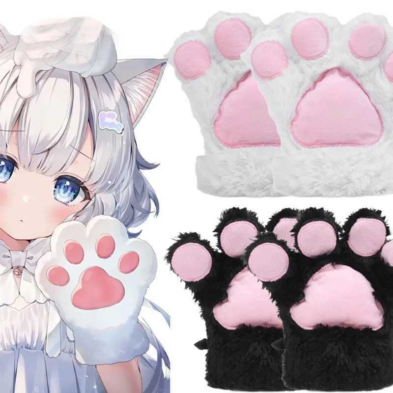 Role playing Cat Cl Gs Update Large Size Women Winter Plush Warm Halloween Christmas Party Role playing Full Finger Gloves W241026