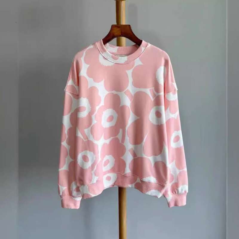 Suower Cotton Loose Round Neck Long Sleeved Sweatshirt For Women+Elastic High Waisted Casual Sweatpants Two-Piece Set