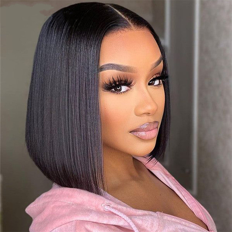 synthetic wigs bangs short hair high-temperature silk wig machine-made bob Hair
