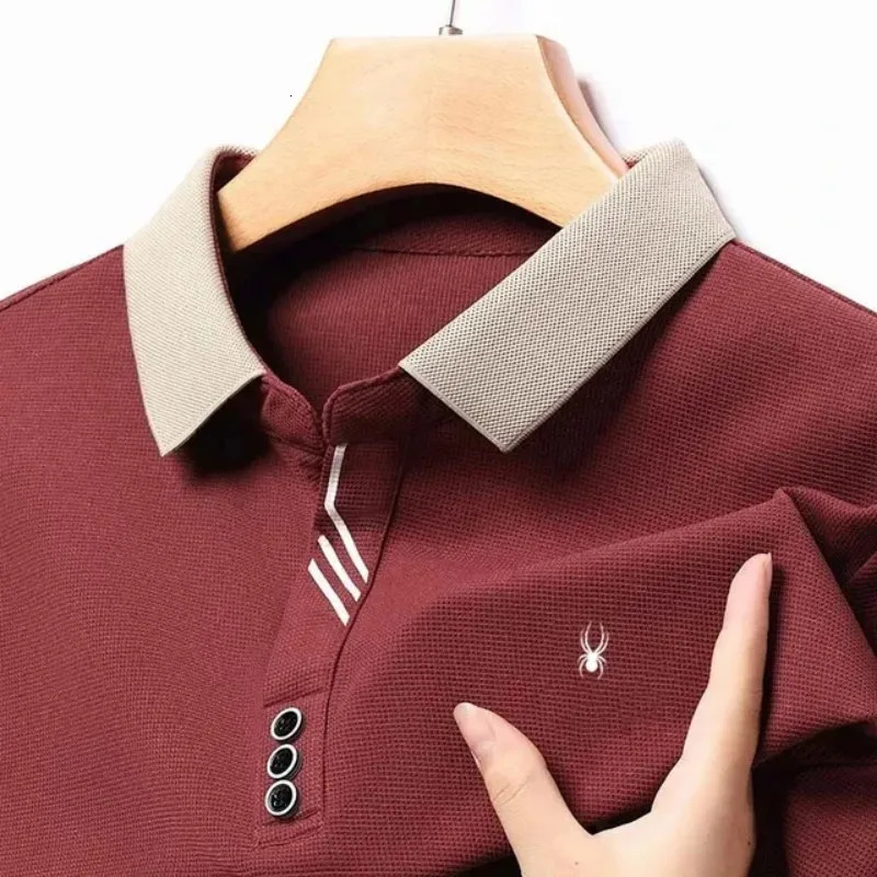 Golf Shirts for Men Autumn High Quality Long Sleeve Tshirt Mens Clothing Casual Top Polo Shirt 241025