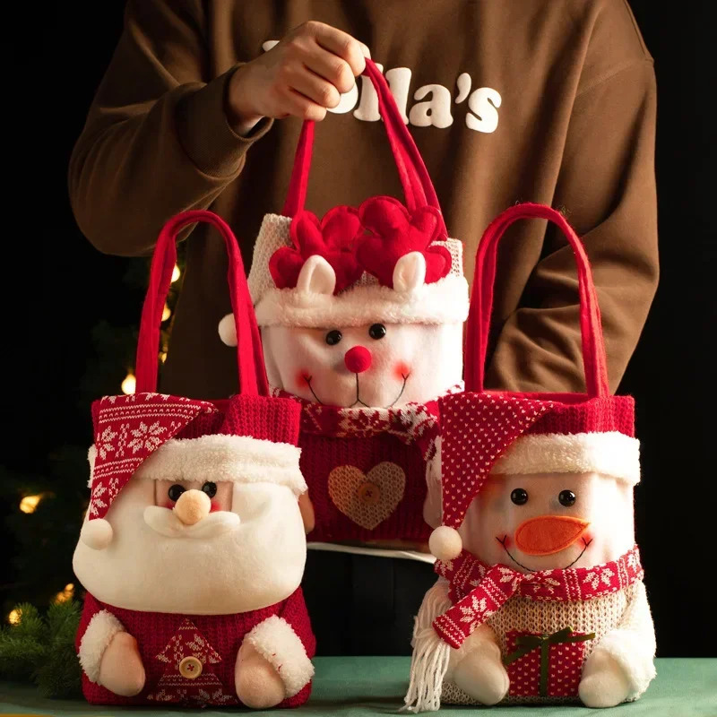 2024 Christmas Santa Sack ren Xmas Gifts Candy Bags Exquisite Santa Bags Christmas Stocking Christmas Decorations 241025