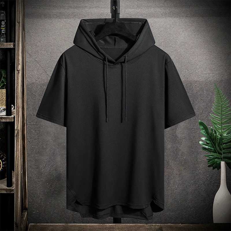 Quick Dry GYM T-shirt Sport T-shirt Fashion Oversized 4XL Hoodie T-shirt Black 2024 Summer Short Sleeve Slves Top T-shirt W241026