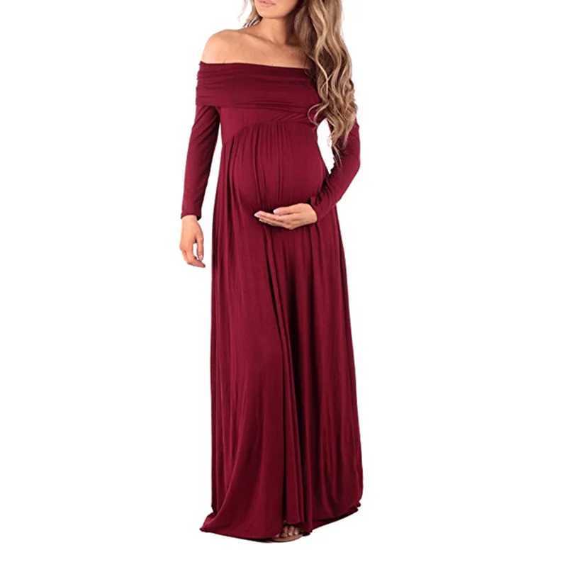 The term new mother dress refers to a sexy and fashionable maternity dress with long sleeves mop long leather and photos of pregnant women W241026