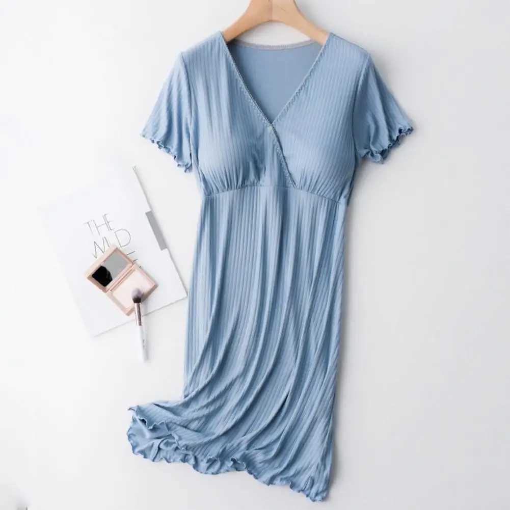 Comfortable maternity dress elastic womens dress soft texture daily wear postpartum and breastfeeding pregnant womens dress W241026