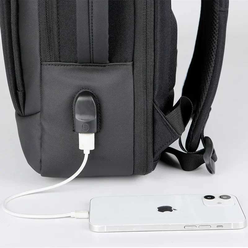 Mens Business Backpack Expandable Multifunctial Student Travel Bags Large Capacity Waterproof USB Charging BackpacksXJ241026