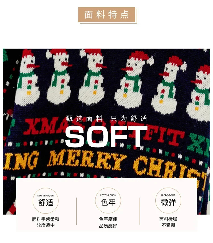 Autumn Knitted Womens Sweater Printed O-neck Warm Thick Sweater Womens Winter Casual Fashion Christmas Womens Clothing 241025