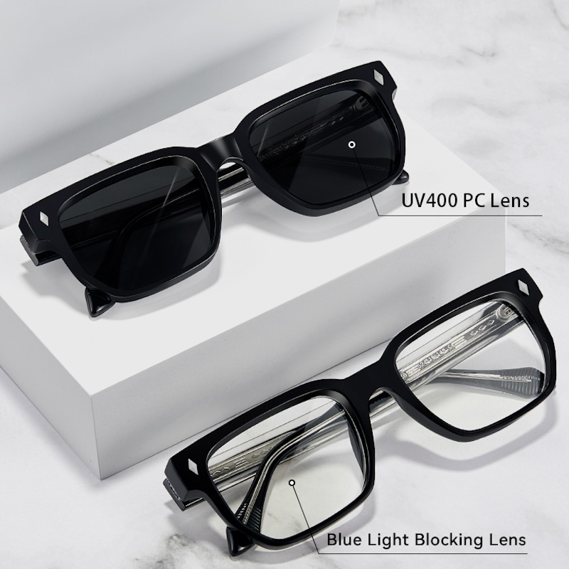 Retro Cat Eye Sunglasses Women Rectangle Cool Steampunk Thick Sun Glasses for Men y2k Wrap Around Cyberpunk Futuristic Personalized Shades UV400 Rivet