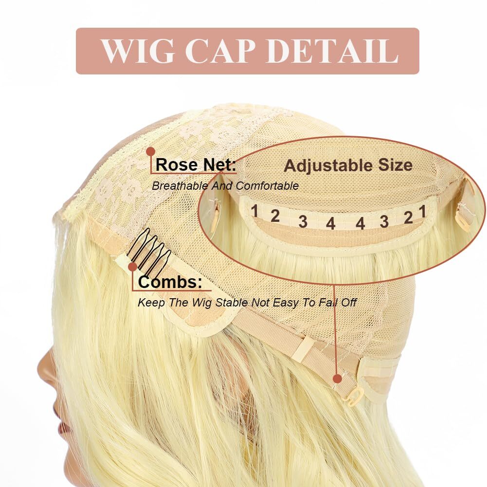 Curly Front 613 Blonde Long Body Wave Human Wigs for Women Transparent Lace Wig with Baby Hair 180% Density