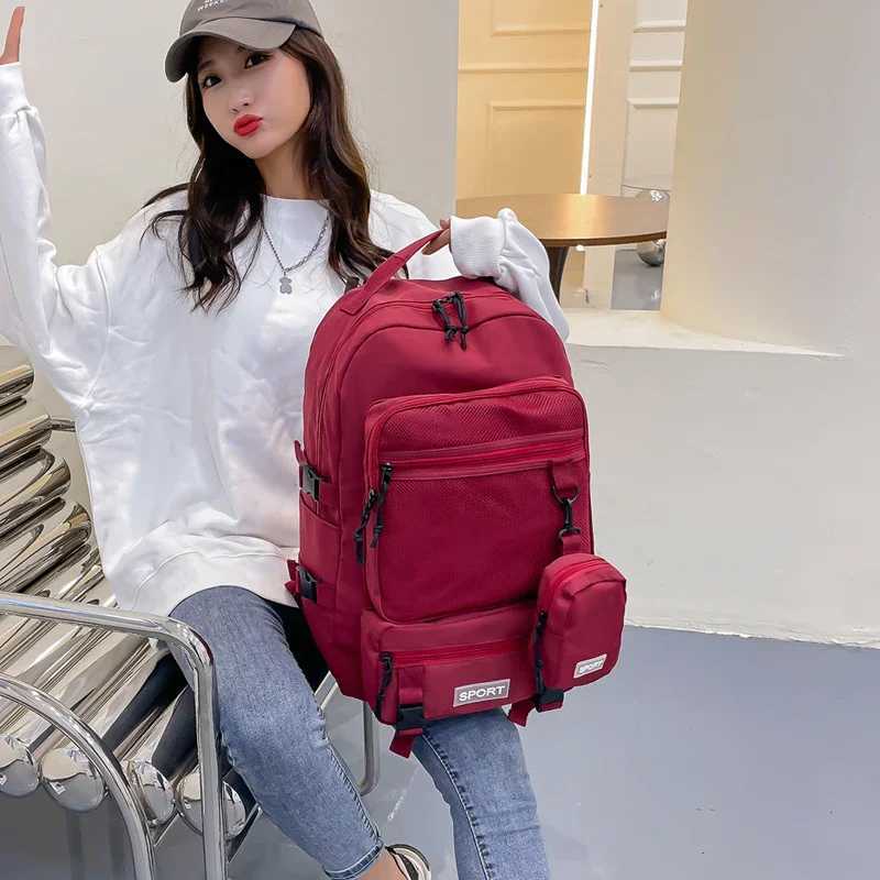 Hot Selling Solid Color Multi Kinetic Oxford Womens Backpack 2024 New Business Travel Sports High-capacity Mens BackpackXJ241026