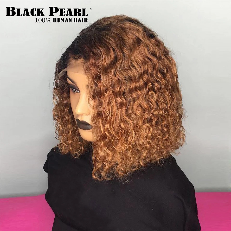 Short Bob e Cut Bye Wig Glueless Bleached Knots For Black Women Peruvian Curly Lace Front Hair Wigs Side