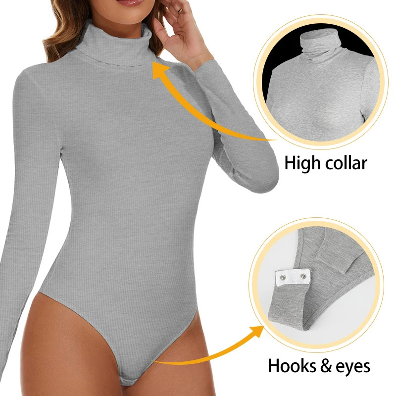 Womens Thermal Underwear Tops High Collar Long Sleeve Bodysuits Soft Keep Warm Cold Weather Compression Bottoming Shirts 241025