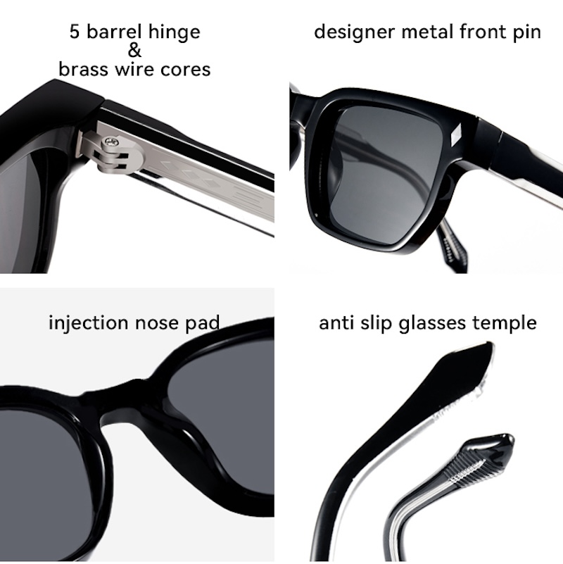 Retro Cat Eye Sunglasses Women Rectangle Cool Steampunk Thick Sun Glasses for Men y2k Wrap Around Cyberpunk Futuristic Personalized Shades UV400 Rivet