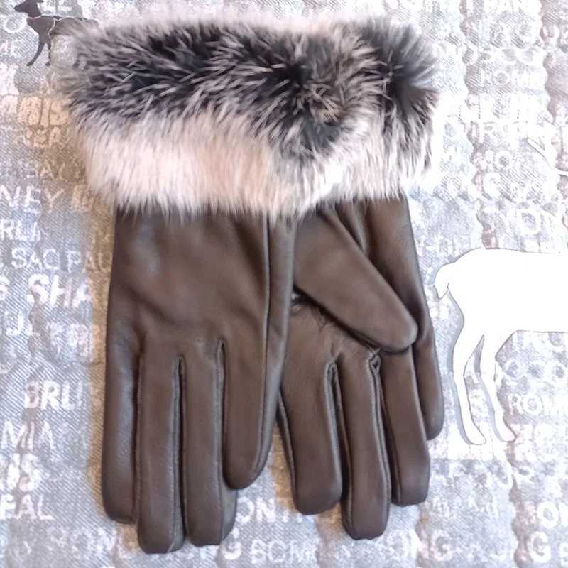 HSPL genuine leather womens thick leather womens rabbit leather sheepskin hot leather W241026