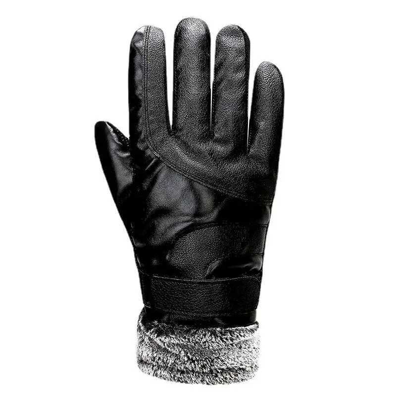 Leather Gs mens winter wool thick touch screen windproof and waterproof driving motorcycle Gs womens victory W241026