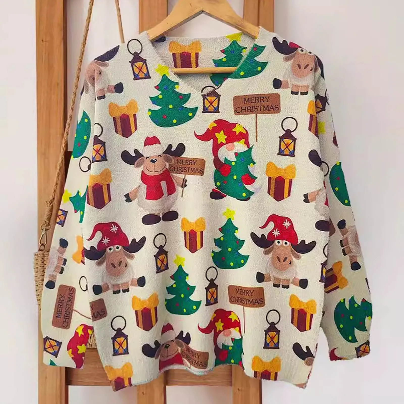 Ladies Round Neck Christmas Sweatshirts for Men Big And Tall Women Pullover Sweaters Fall Winter Sweatshirt 241025
