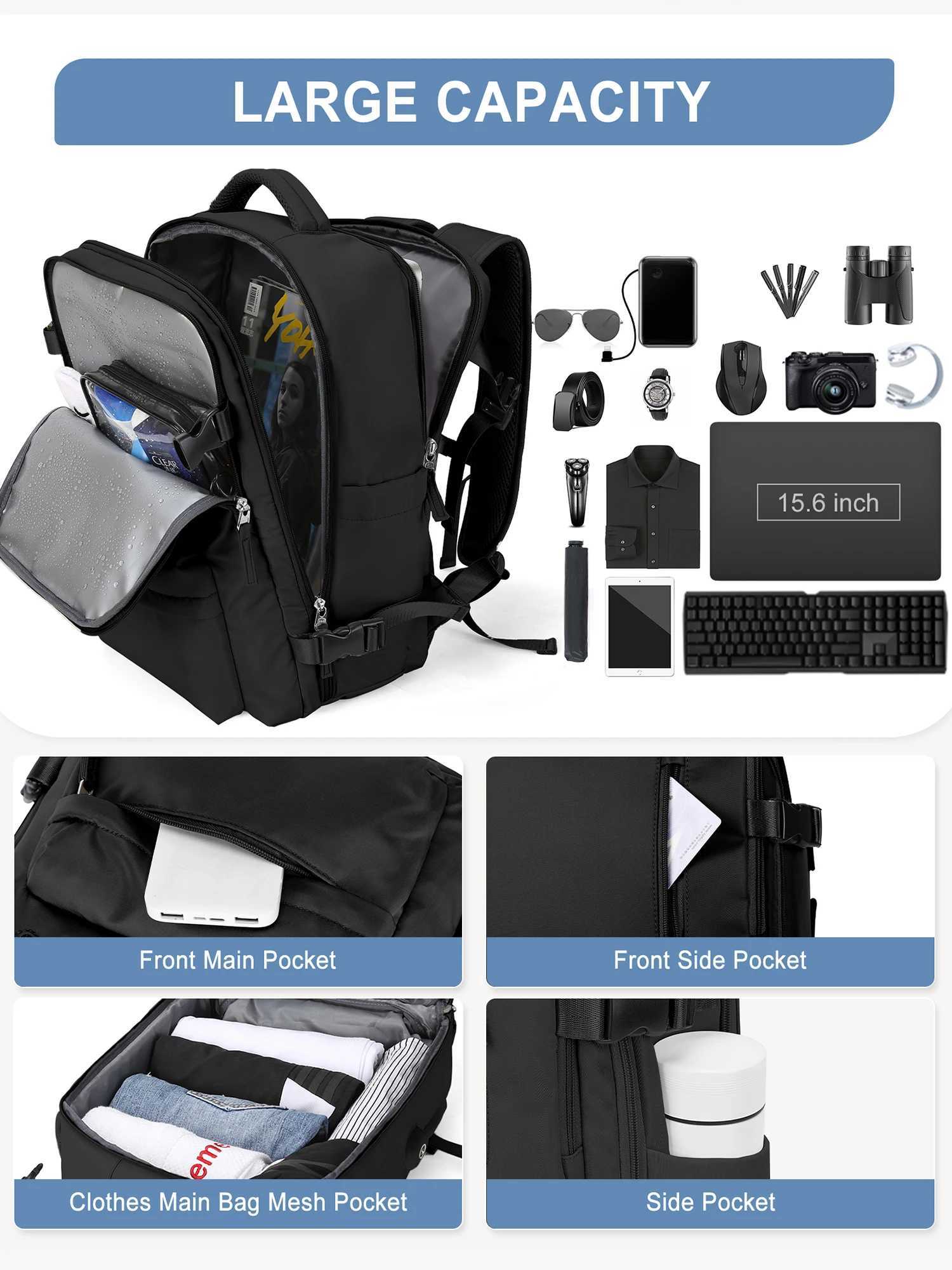Travel Backpack for Women Men Carry Backpack with USB Charging TSA 15.6inch Laptop Backpack Business Hiking Casual DaypackXJ241026