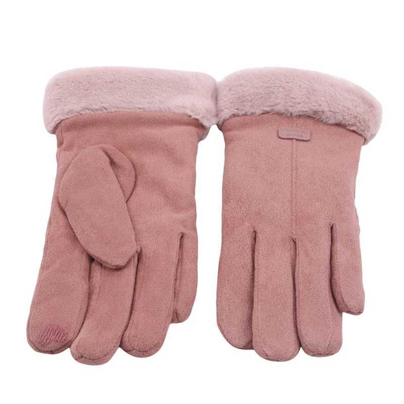 Womens Gs autumn winter fashion thick anti cold warm gloves full finger gloves outdoor womens Gs touch screen W241026