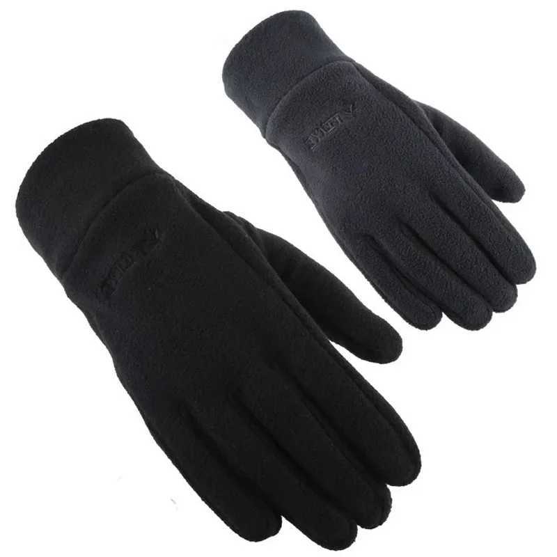 Mens Winter G Solid Womens Outdoor Polar Wool Thick Cold Warm G Motorcycle Wrist G Black Gloves W241026