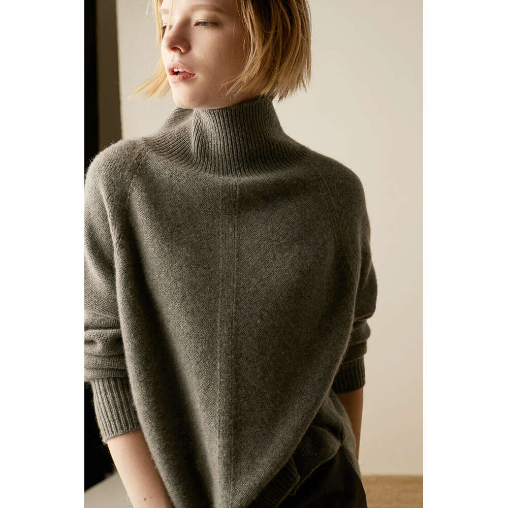 DY Autumn And Winter New Cashmere Women's High-Necked Pullover Loose Thick Sweater Short Paragraph Knit Shirt